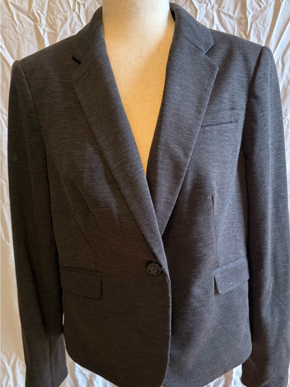 The Limited Charcoal Gray Single-Button Blazer